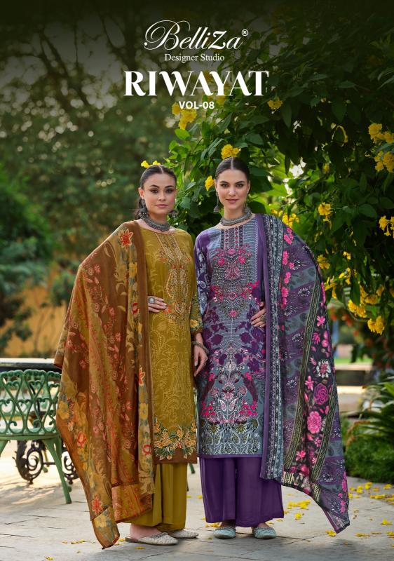 Belliza Riwayat Vol 8 Pure Viscose Rayon Dress Materials Wholesale Catalog