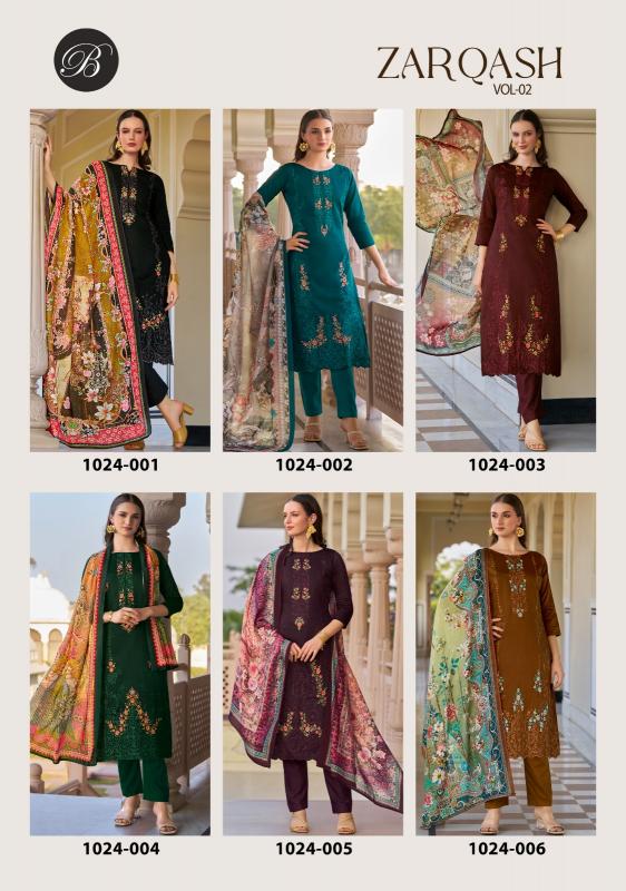 Belliza Zarqash Vol 2 Catalog dress material wholesalers in chandigarh