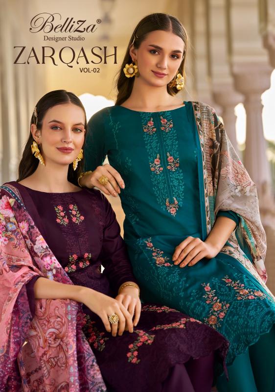 Belliza Zarqash Vol 2 Catalog dress material wholesalers in chandigarh