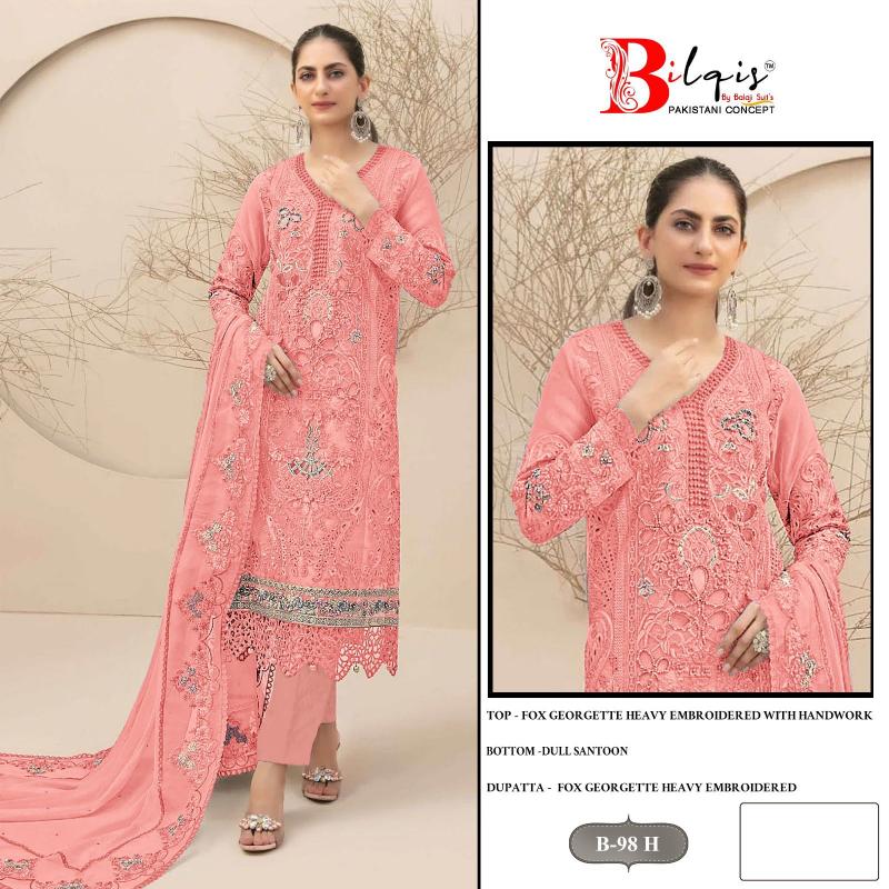 Bilqis B 98 E TO H Catalog pakistani lace suits designs