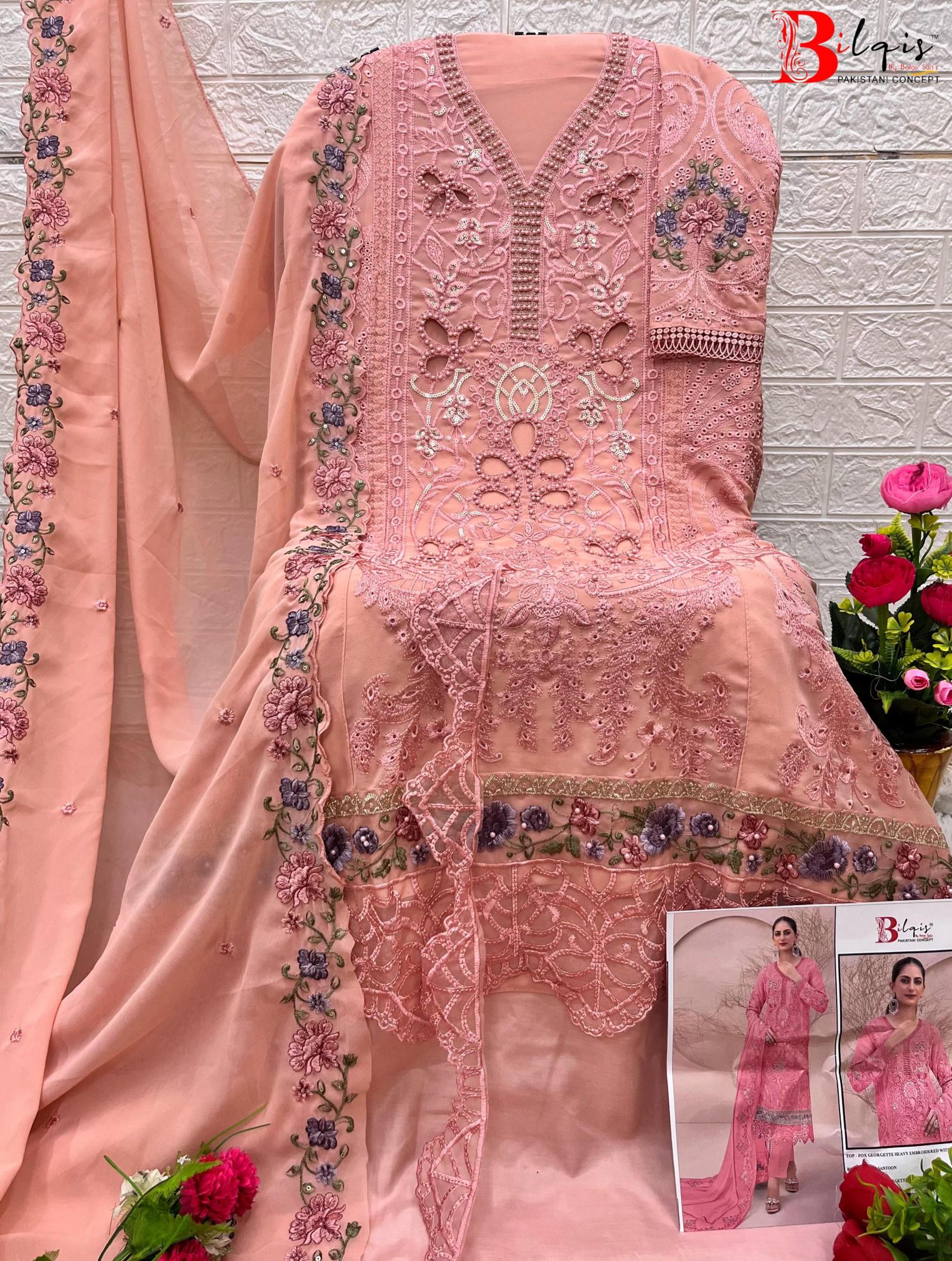 Bilqis B 98 E TO H Catalog pakistani lace suits designs