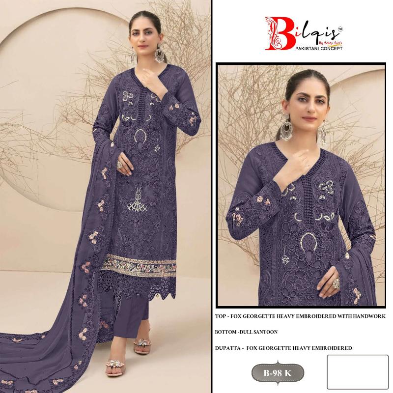 Bilqis B 98 IJKL Catalog pakistani eid suits