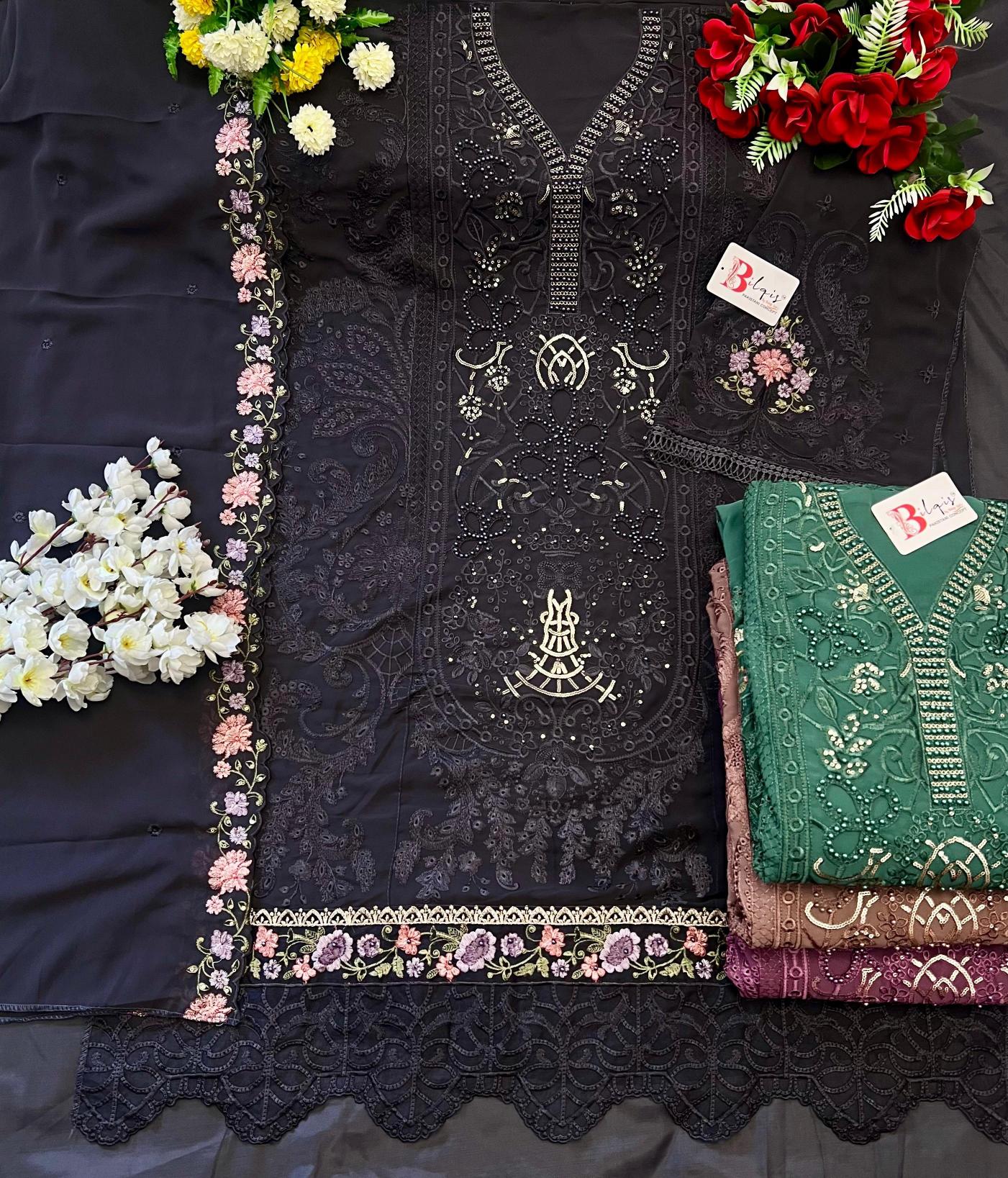 Bilqis B 98 IJKL Catalog pakistani eid suits