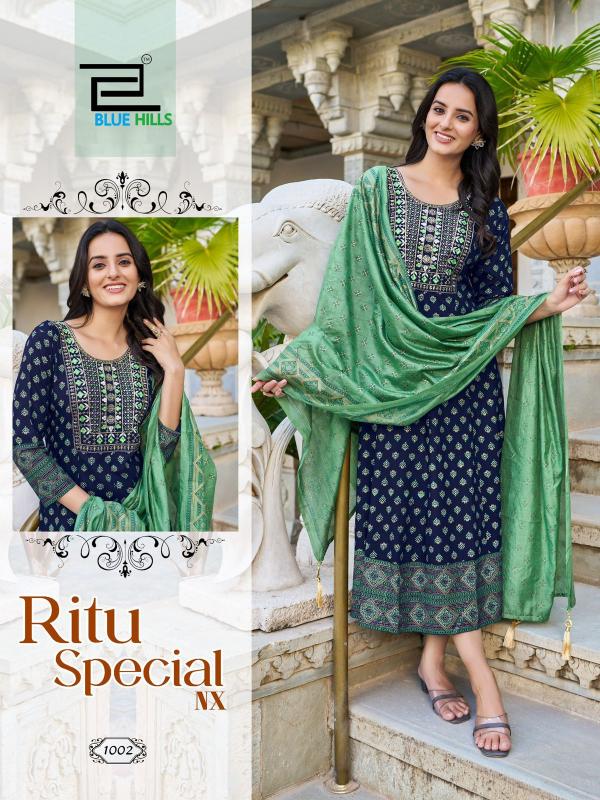 Blue Hills Ritu Special Nx Catalog Rayon Anarkali Gown cheapest kurtis wholesale online