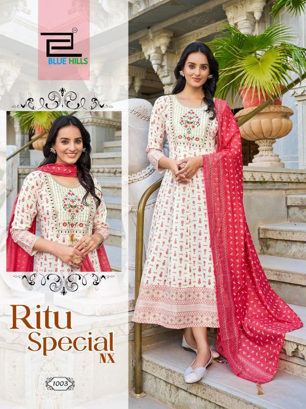 Blue Hills Ritu Special Nx Catalog Rayon Anarkali Gown cheapest kurtis wholesale online