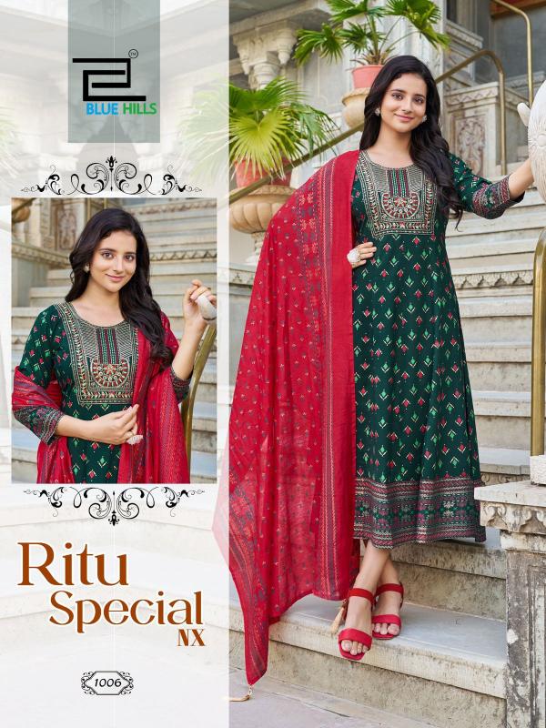 Blue Hills Ritu Special Nx Catalog Rayon Anarkali Gown cheapest kurtis wholesale online