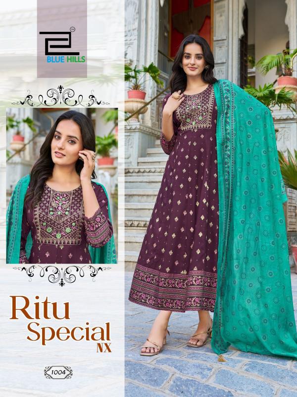 Blue Hills Ritu Special Nx Catalog Rayon Anarkali Gown cheapest kurtis wholesale online