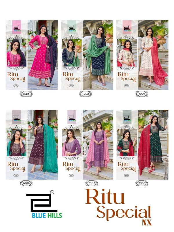 Blue Hills Ritu Special Nx Catalog Rayon Anarkali Gown cheapest kurtis wholesale online