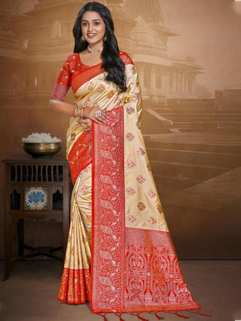 Bunawat Leela Silk golden silk saree online india