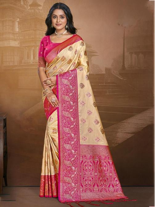 Bunawat Leela Silk golden silk saree online india