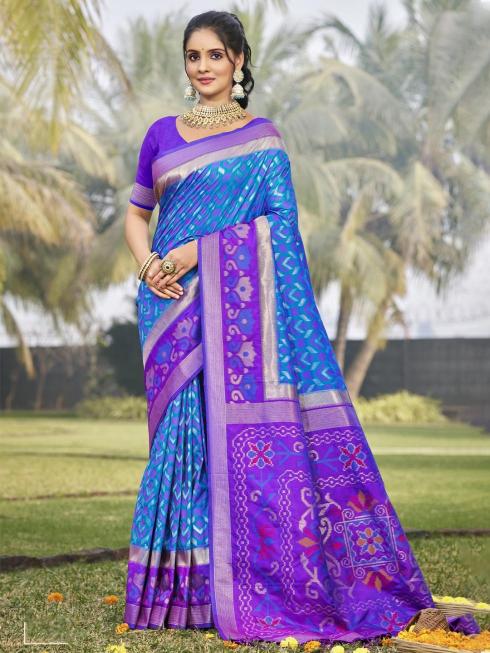 Bunawat Pochampalli Silk textile detail with saree of traditional in india