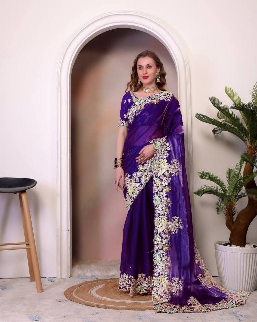 Dazira Bt 1260 Designer Embroidered Zimmy Choo Silk Saree Wholesale Catalog