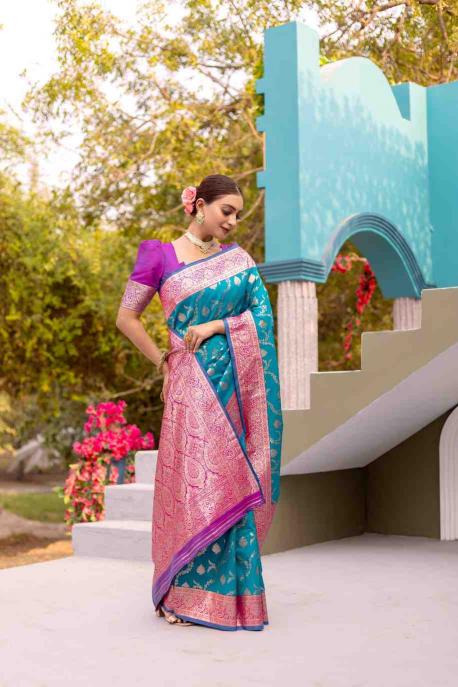 Dazira Kc 3059 Wedding Wear Banarasi Satin Silk sarees online buy india