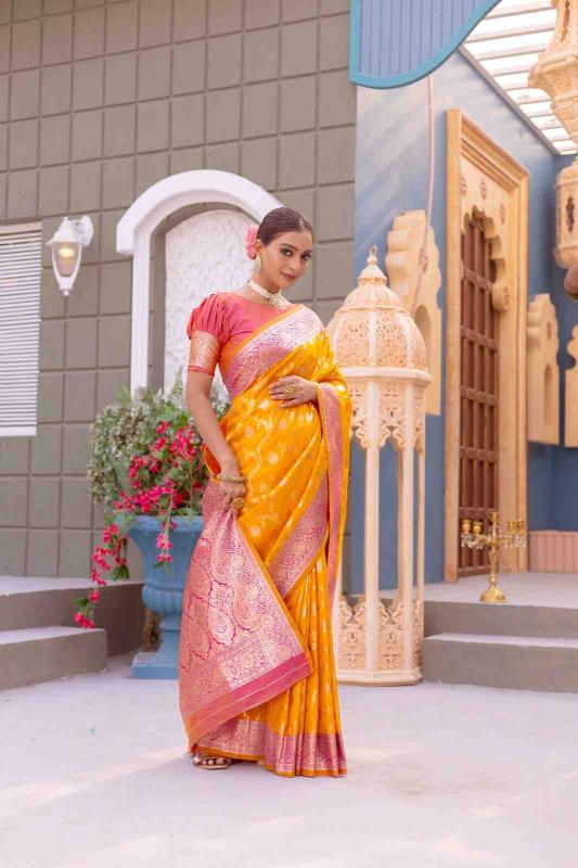 Dazira Kc 3059 Wedding Wear Banarasi Satin Silk sarees online buy india