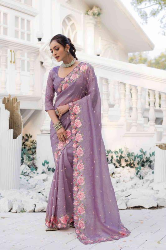 Dazira KC 3071 Designer Embroidered Silk Saree Wholesale Catalog