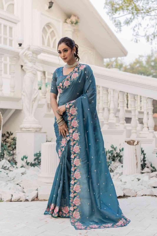 Dazira KC 3071 Designer Embroidered Silk Saree Wholesale Catalog