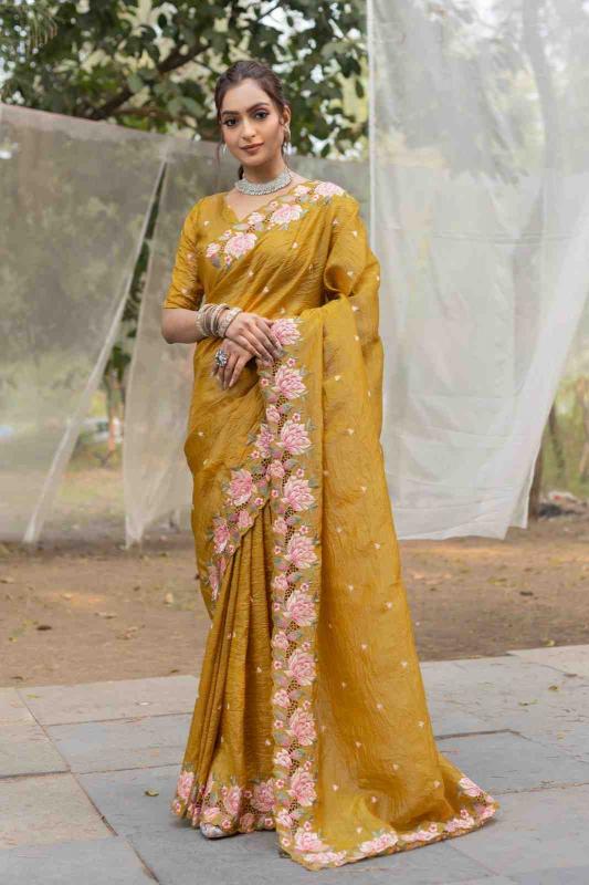 Dazira KC 3071 Designer Embroidered Silk Saree Wholesale Catalog