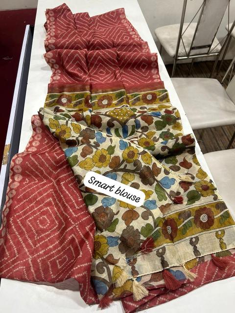 Dazira Linen Digital Print Vol 14 india bandhani saree