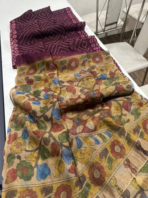 Dazira Linen Digital Print Vol 14 india bandhani saree