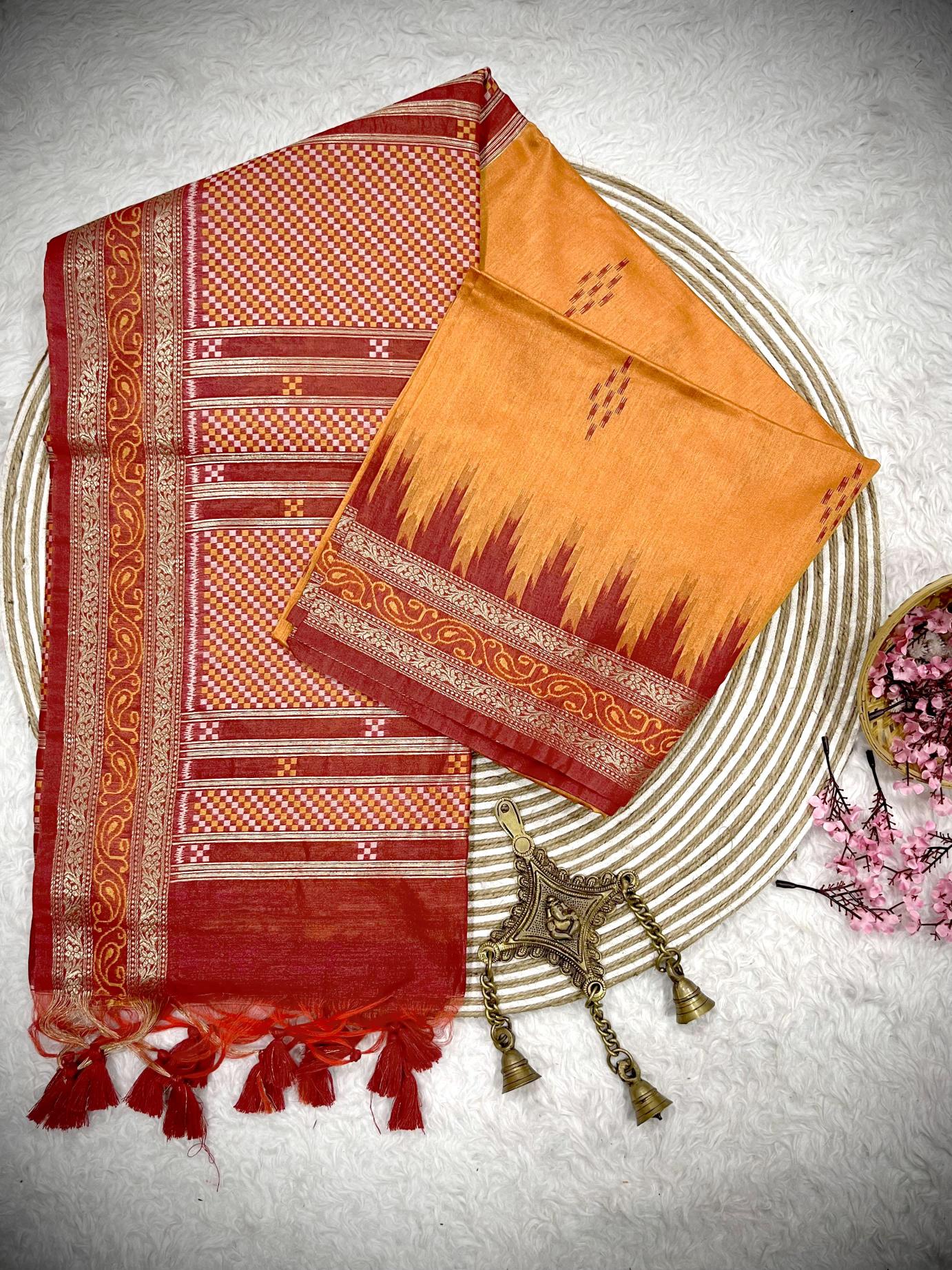 Dazira Soft Tussar Silk temple sarees of south india