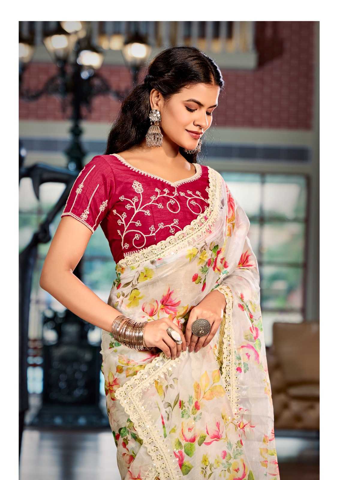 Stavan Juery Burberry Embroidered Fancy Saree buy online india