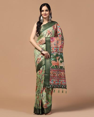 Dazira Tusser Kalamkari 1 Catalog  Fancy Printed Silk different saree draping styles in india