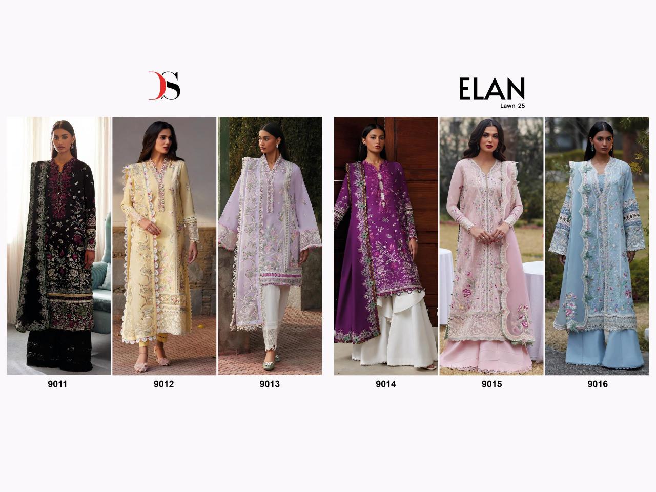 Deepsy Elan Lawn 25 Catalog suit sleeves design pakistani