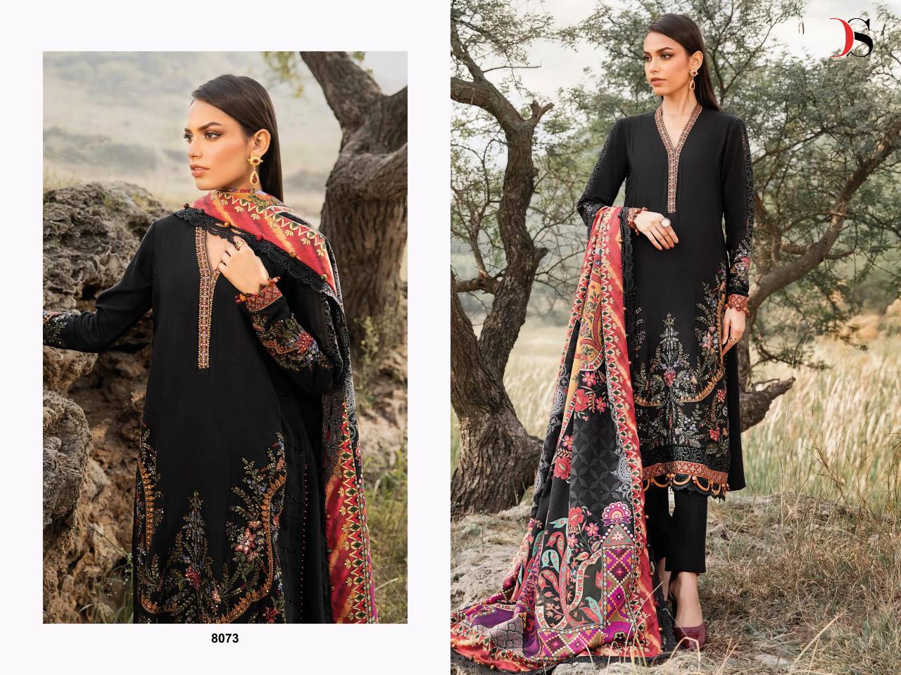 Deepsy Maria B Embroidered Vol 2 Rayon Catalog Chiffon Dupatta pakistani suit images