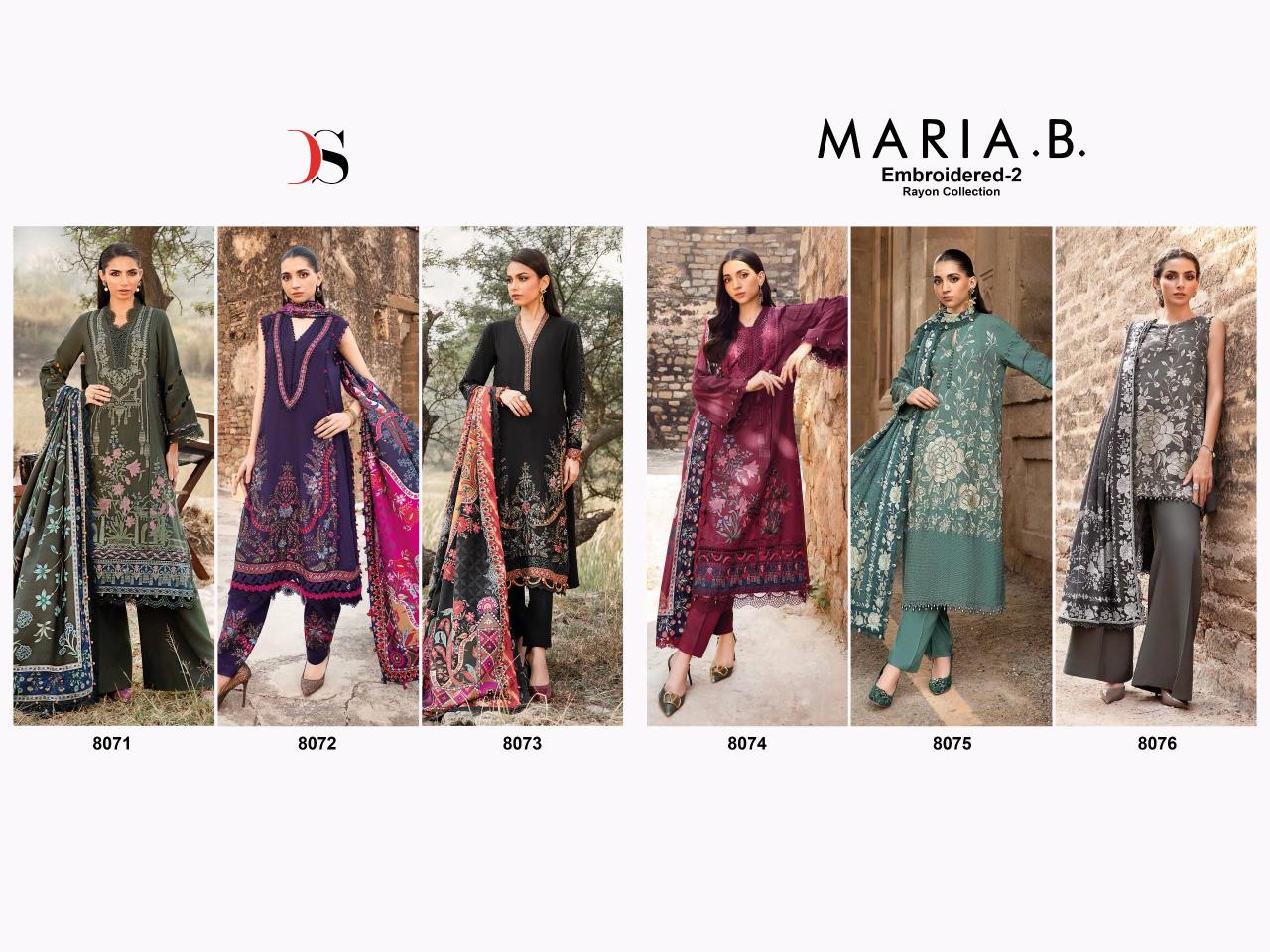 Deepsy Maria B Embroidered Vol 2 Rayon Catalog Cotton Dupatta pakistani ladies suit