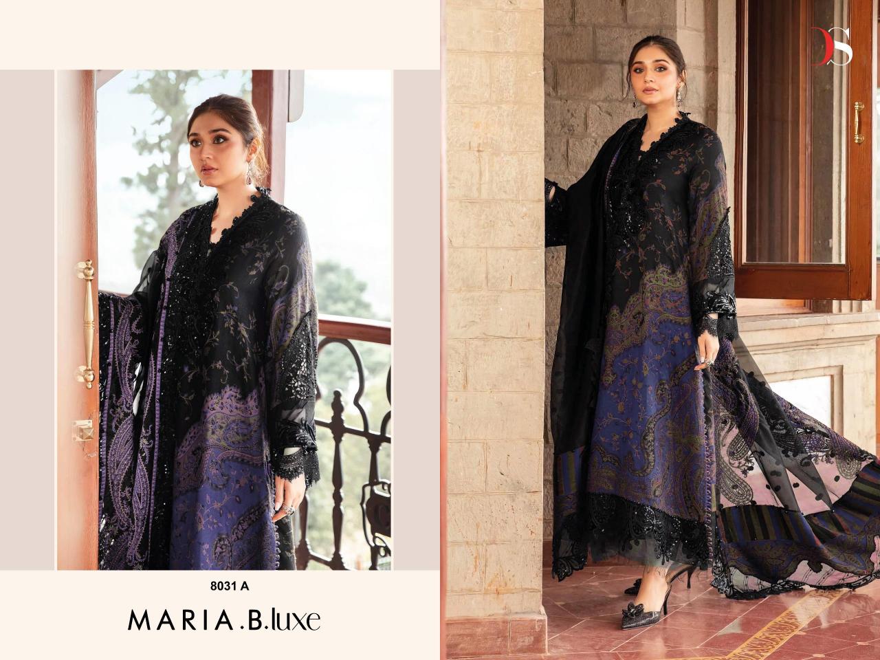 Deepsy Maria B Luxe 8031 AB Super Hit Deisgn catalog red pakistani suit