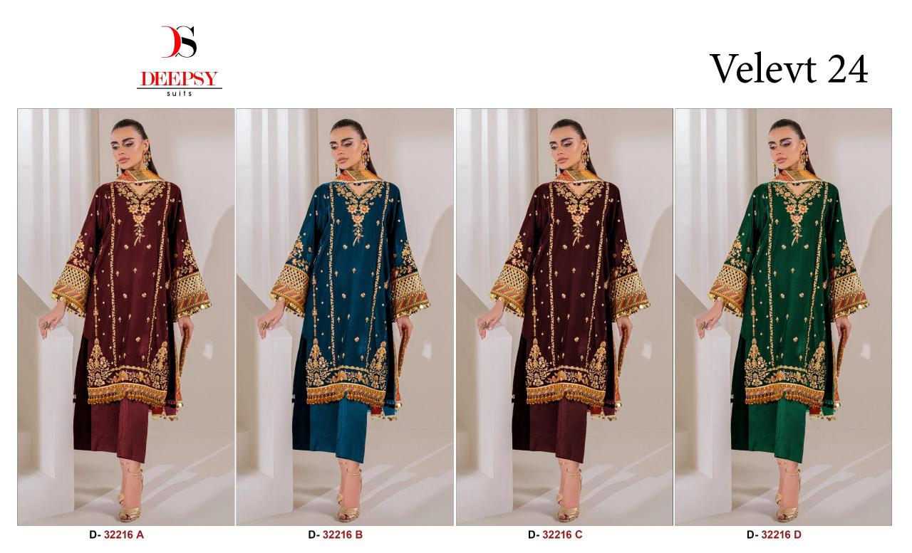 Deepsy Velvet 24 Series 32216 ABCD pakistani suits