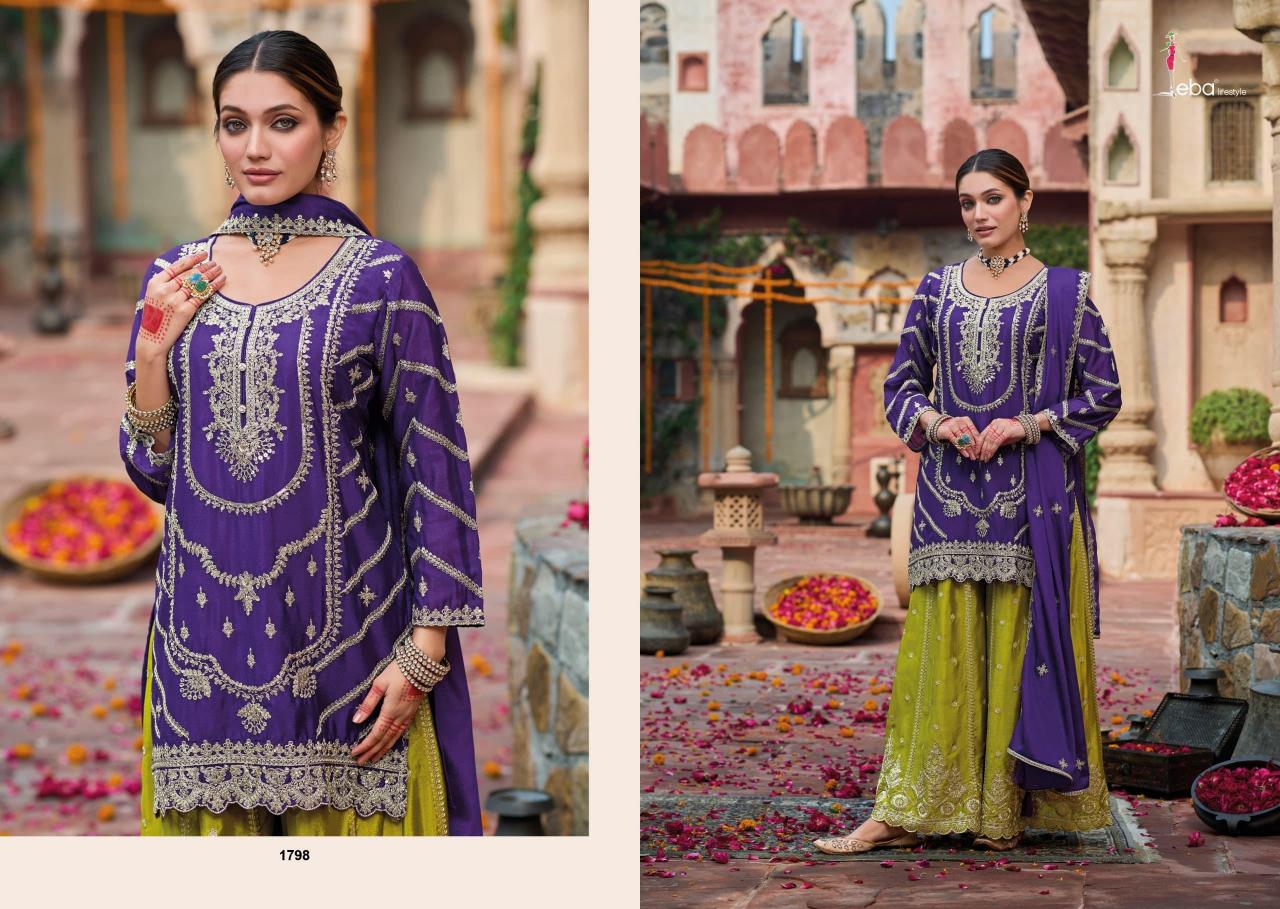 Eba Kanak Catalog Chinon Embroidered designer salwar kameez wholesalers india