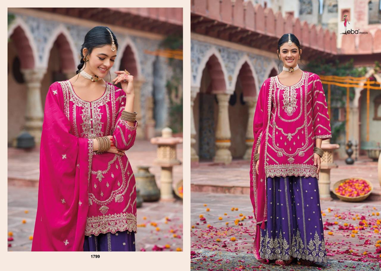 Eba Kanak Catalog Chinon Embroidered designer salwar kameez wholesalers india