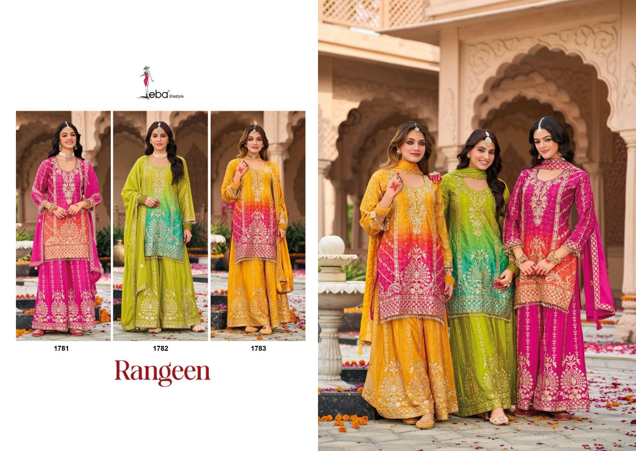 Eba Rangeen Catalog Chinon Digital Printed Ready Made pakistani sharara suit design