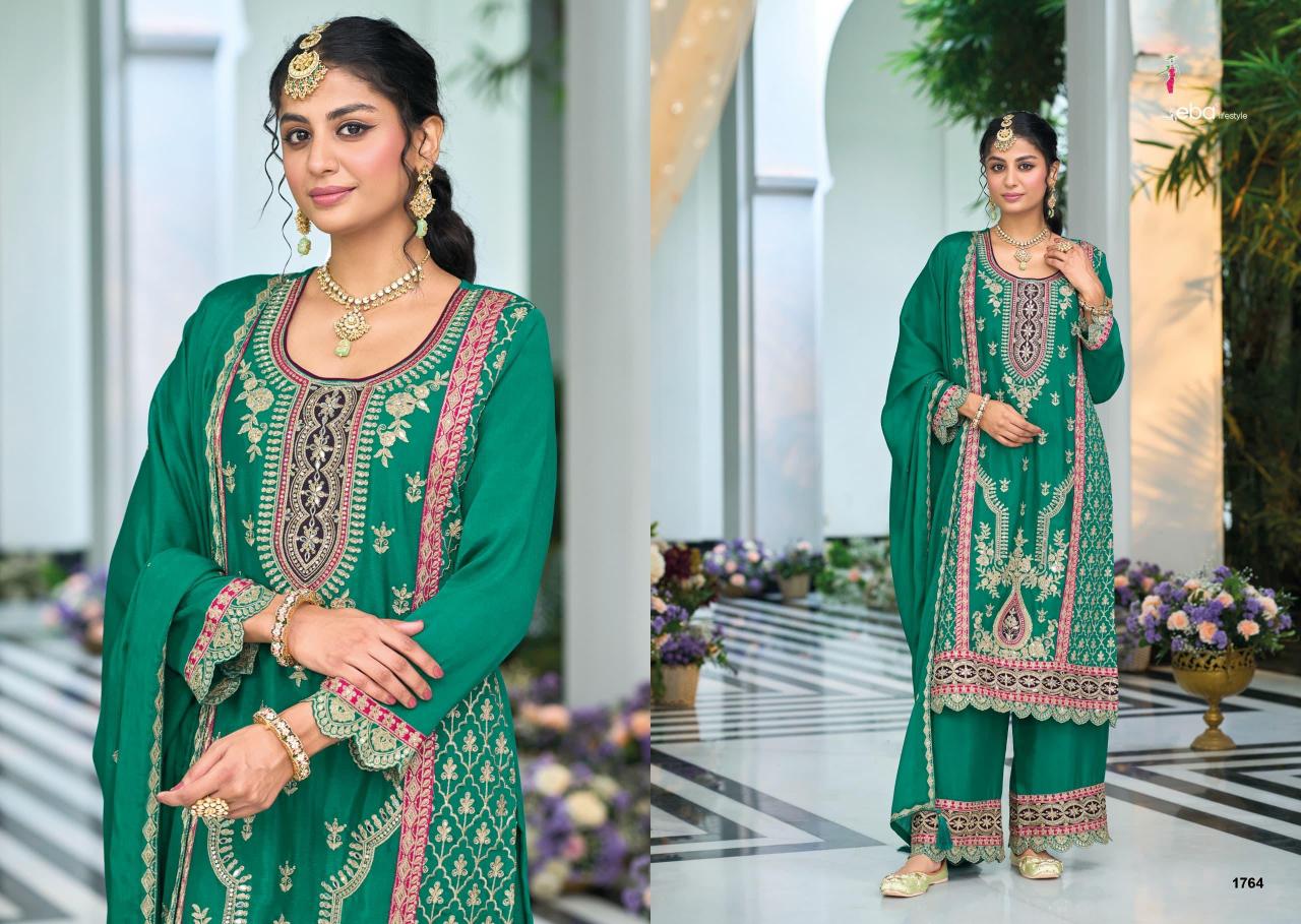 Eba Zohra Catalog Chinon Embroidered Ready Made mumbai wholesale salwar kameez