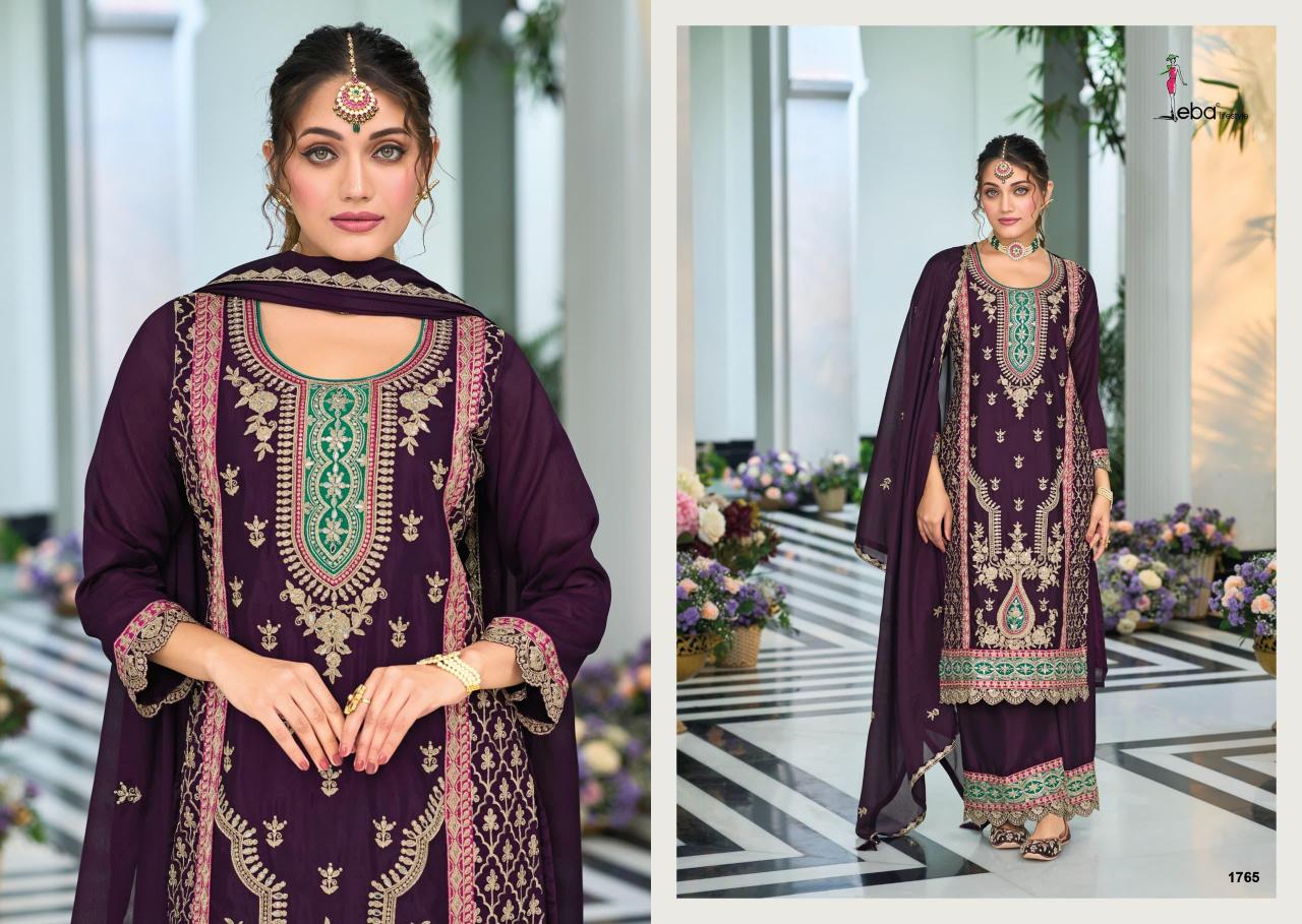 Eba Zohra Catalog Chinon Embroidered Ready Made mumbai wholesale salwar kameez