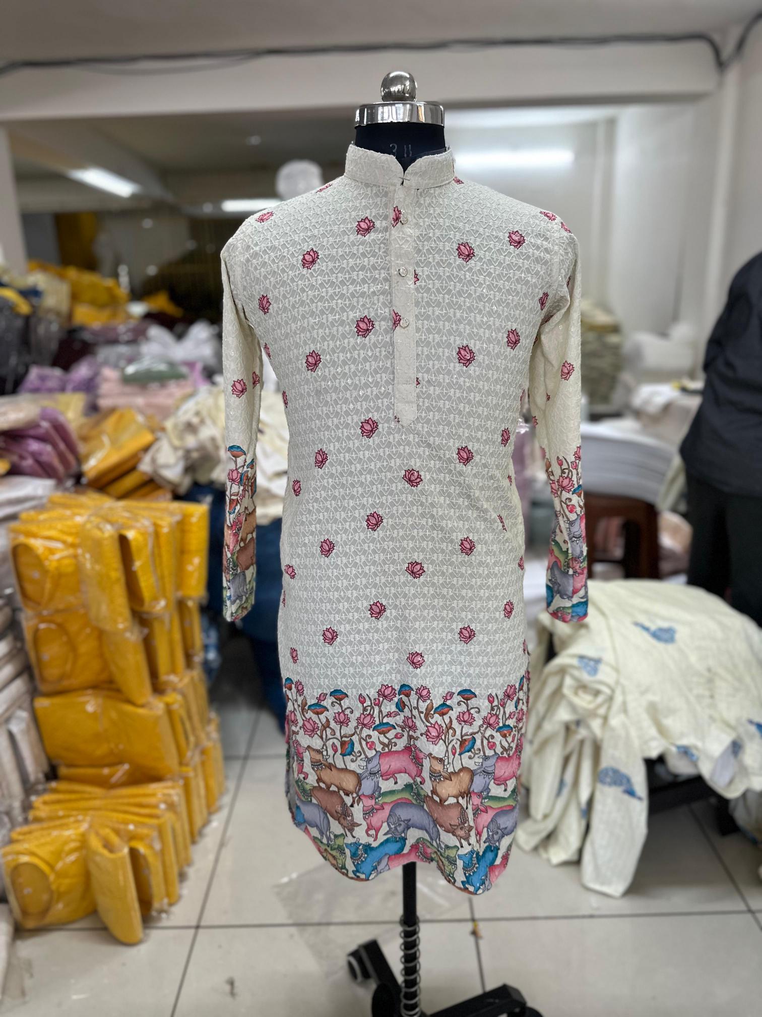 Felocity Lucknowi Works 1 Digital Printed Mens readymade kurtis manufacturers in surat