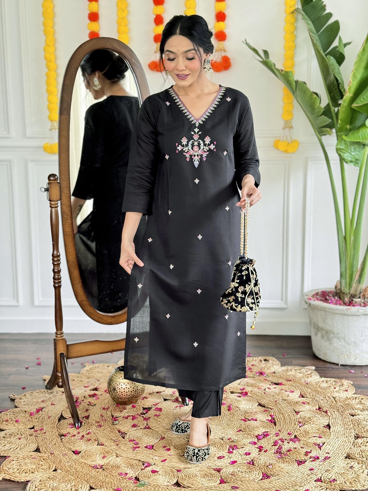 Felocity Mallika 1 Catalog Viscose Chanderi Embroidered indian kurtis online australia