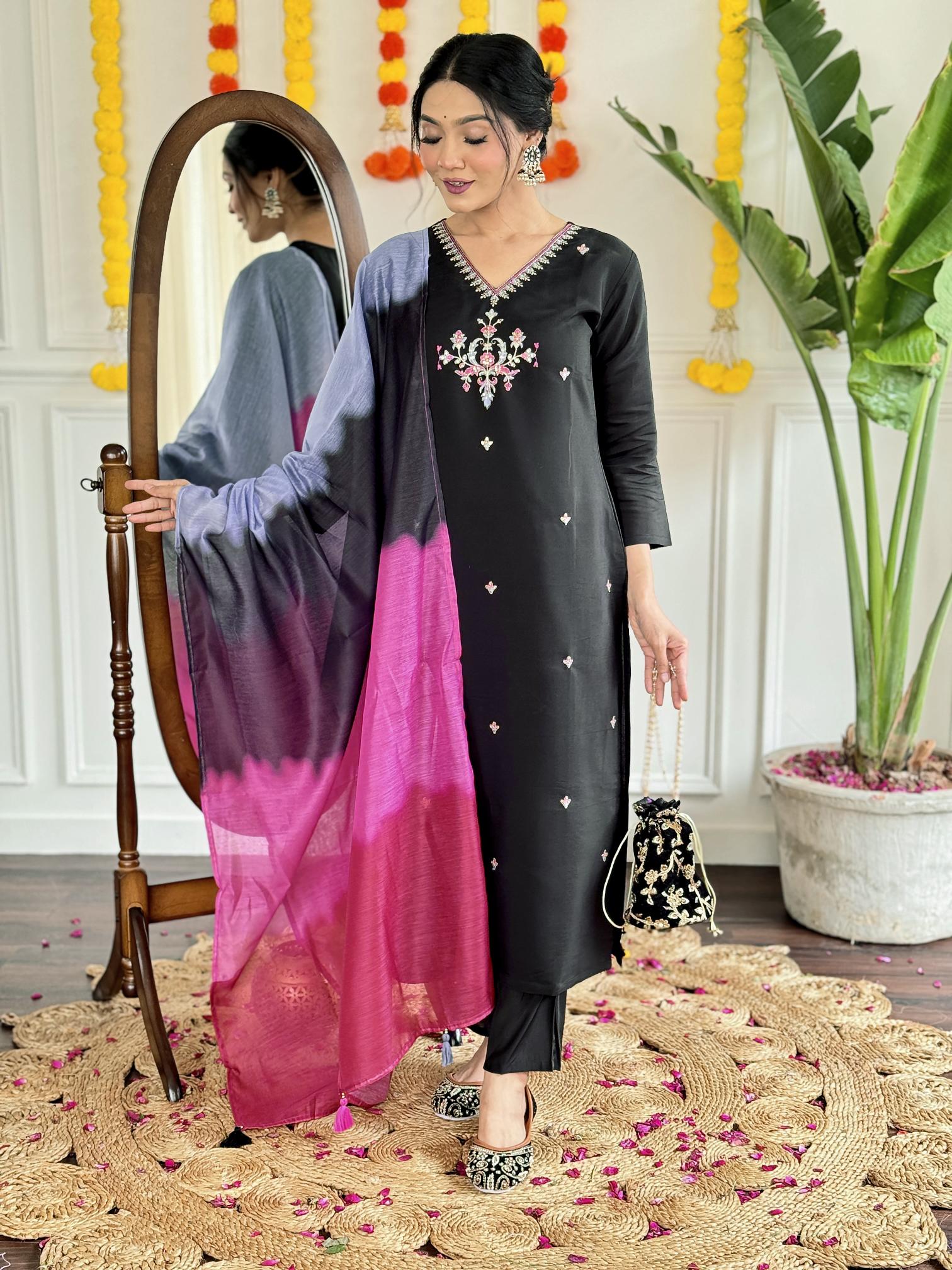 Felocity Mallika 1 Catalog Viscose Chanderi Embroidered indian kurtis online australia