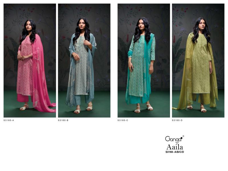 Ganga Aaila 3160 unstitched salwar kameez wholesalers in kolkata