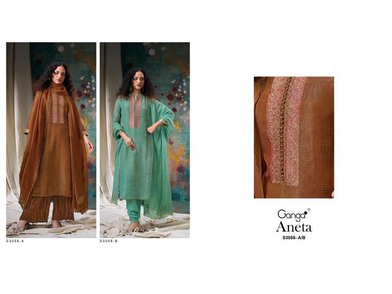 Ganga Aneta 3058 salwar kameez dress materials wholesale