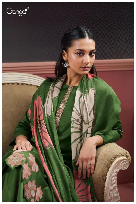 Ganga Chelsie 3185 Premium Cotton Satin Salwar Kameez Wholesale Catalog