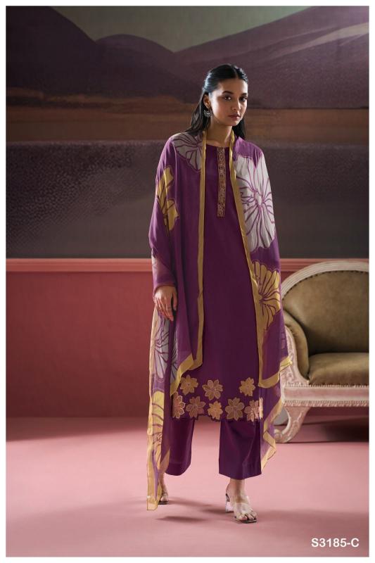 Ganga Chelsie 3185 Premium Cotton Satin Salwar Kameez Wholesale Catalog