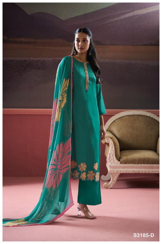 Ganga Chelsie 3185 Premium Cotton Satin Salwar Kameez Wholesale Catalog