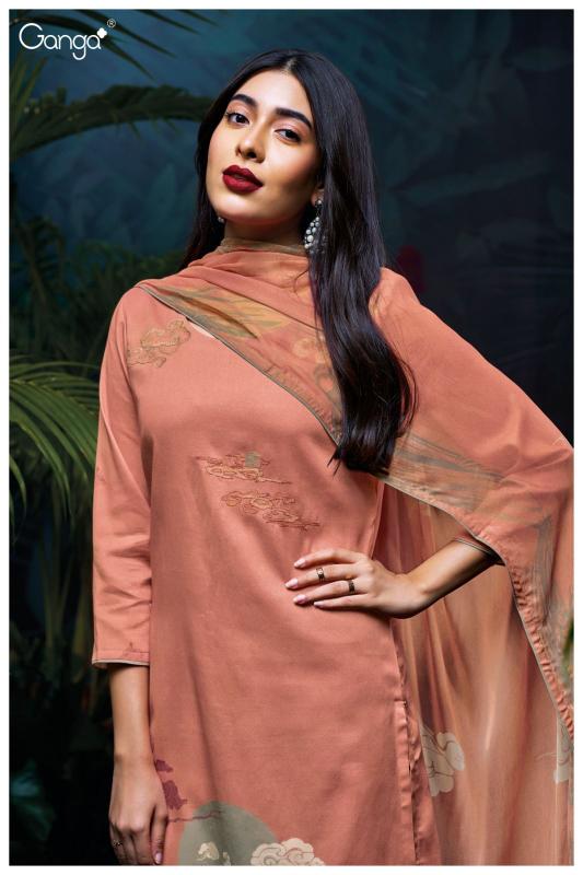 Ganga Mehal 3115 Premium Cotton Satin Salwar Kameez Wholesale Catalog