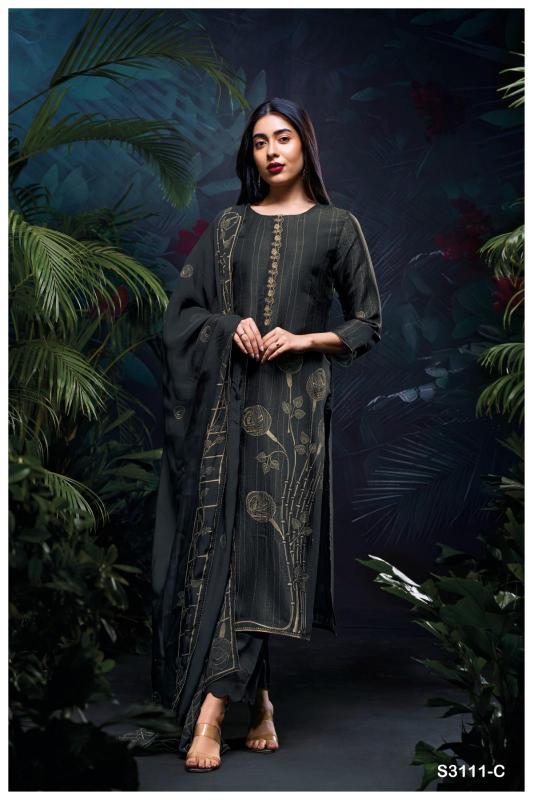 Ganga Sayuri 3111 Catalog Black Salwar suits Wholesale