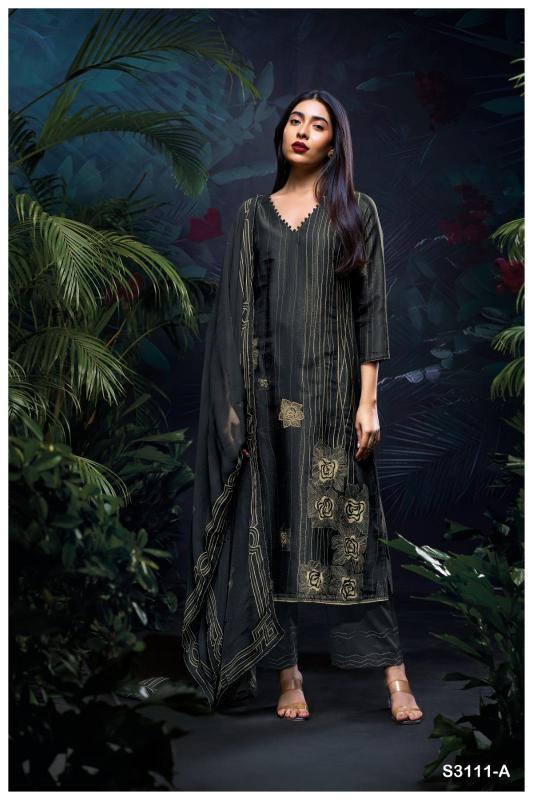 Ganga Sayuri 3111 Catalog Black Salwar suits Wholesale