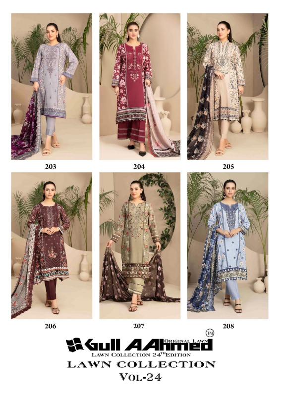 Gull AAhmed Lawn Vol-24 – Karachi Dress Material - Wholesale Catalog