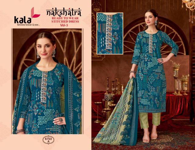 Kala Nakshatra Vol-3 – Kurti Pant With Dupatta - Wholesale Catalog