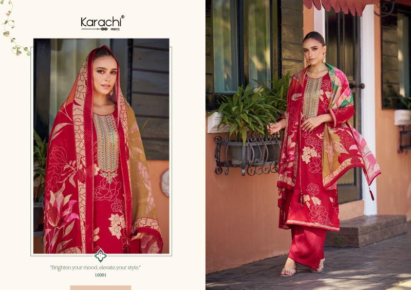 Karachi Prints Aaliyah salwar dress material wholesale